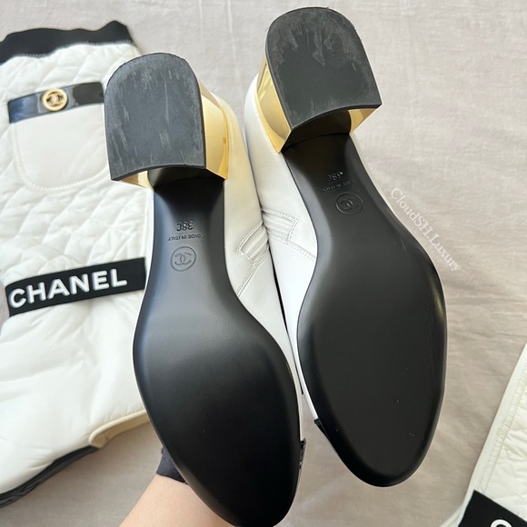 ❌❌ Chanel 2 in 1 White CC Logo Boots G38428 - Size 38 - Picture 7 of 16